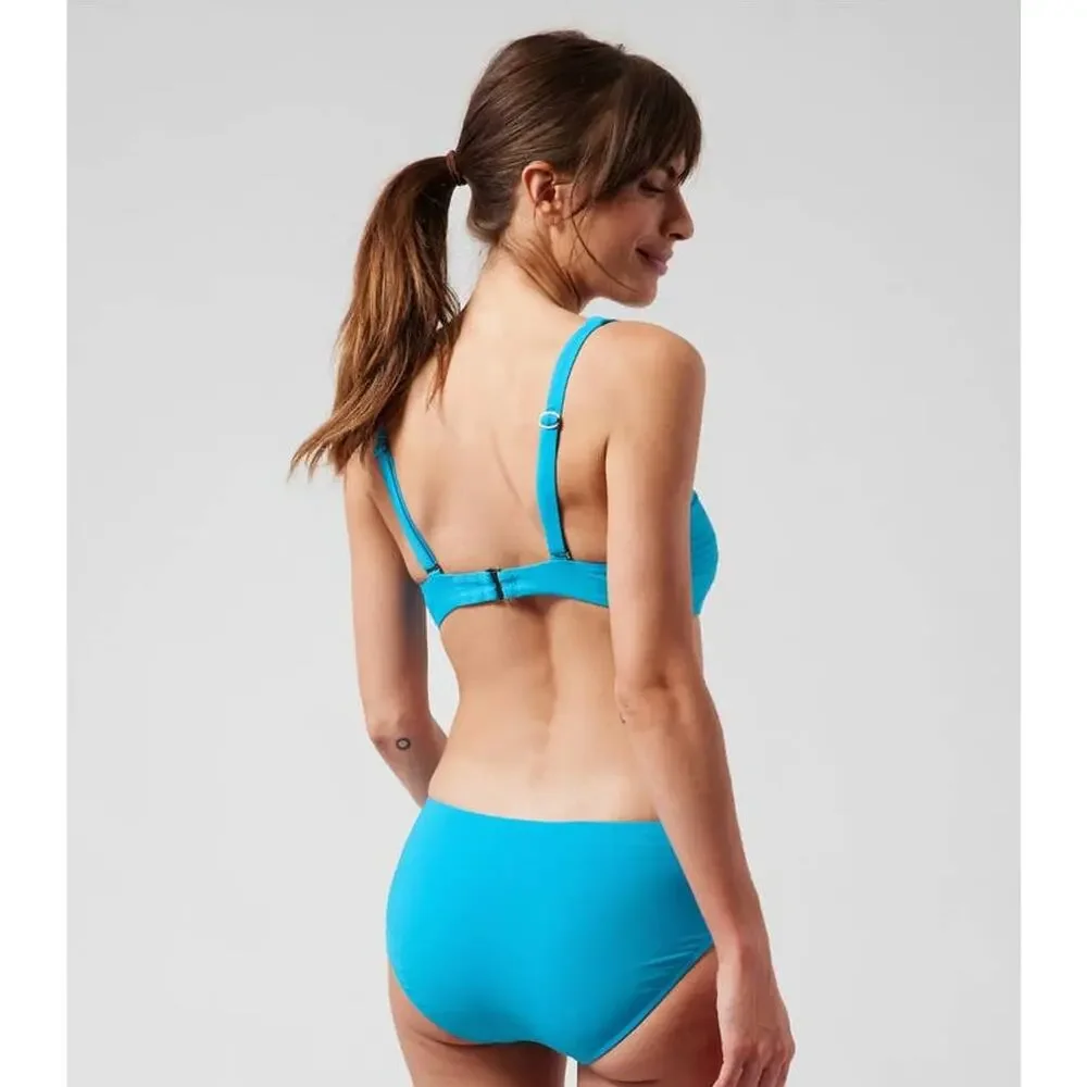 NWT Athleta Square Neck Bikini Top - 38 B/C - santorini blue - 38 B/C